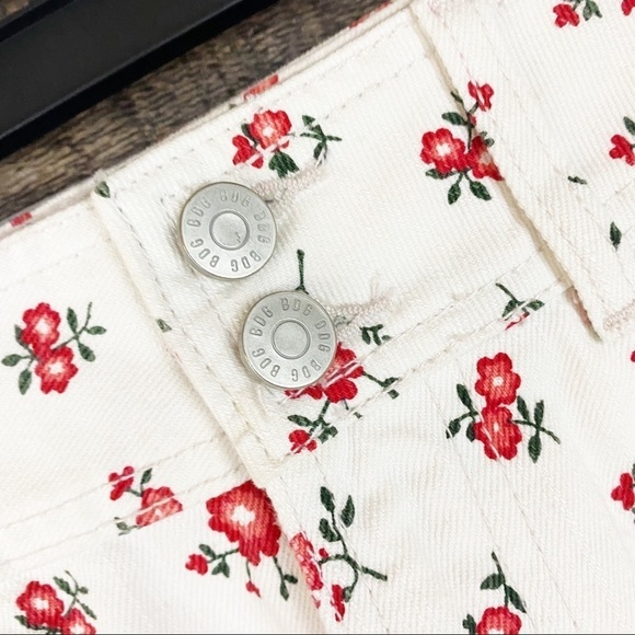 Urban Outfitters UO BDG Floral White Y2K Denim Skirt - Picture 5 of 6